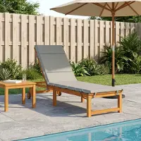 vidaXL Ligstoel Kussen GEMERT 100% Polyester Grijs 200 x 55 x 3 cm