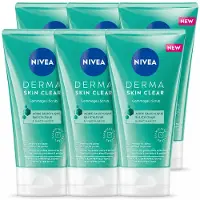 Nivea 6 x - Gezichtsscrub - DERMA Huidzuiver - Voor onzuivere huid - Met Salicylzuur (AHA) & Niacinamide - Tegen Acne & Mee-eters - 150 ml - Voordeelverpakking - 6 stuks