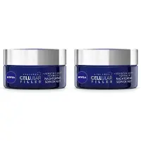 Nivea 2 x - Nachtcrème - CELLular Expert Filler Anti-Veroudering - Voor alle huidtypes - Met Hyaluronzuur & Foliumzuur - Anti-Rimpel & Hydraterend - 50 ml - Voordeelverpakking - 2 stuks