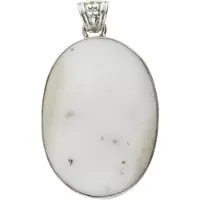 MOOYE ® - Collectie Zilveren Dendriet Opaal edelsteen ovaal XL hanger