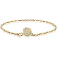 Cavill - Zilveren Armband met 3x SI1 (G) Diamanten 0,039 ct - 925 Sterling Zilver - Verguld - Elegant Lichtgewicht Dames Sieraad 18,5 cm