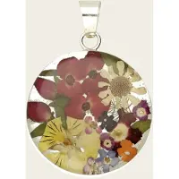 MOOYE ® - Collectie Zilveren Flowermix rond middel ketting hanger