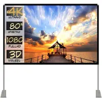 Kavo Beamer Scherm - Projectiescherm voor Beamer - Beamer Scherm voor Thuis - Wit - 1cm x 180cm x 113cm