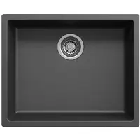 Pure.Sink Keukenwastafel 50x40 cm, zwart, inbouw- en opbouwmodel,