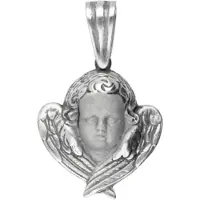 MOOYE ® - Collectie Zilveren Kinderhoofd vleugels geklemd Art Nouveau Jugendstil hanger