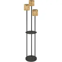 Outsunny zonnepaneellamp, staand, rietachtig design, met lichtsensor, 3 lichtstanden, IP44