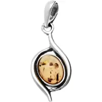 MOOYE ® - Collectie Zilveren Barnsteen femina ovaal kettinghanger