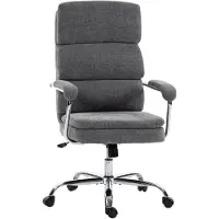 HOMCOM bureaustoel, ergonomische bureaustoel met armleuningen, chenille-look