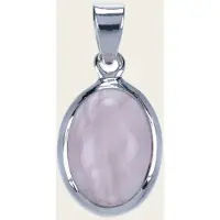 MOOYE ® - Collectie Zilveren Roze kwarts edelsteen ovaal glad kettinghanger