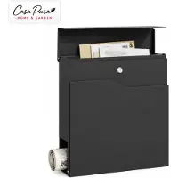 Casa Pura Brievenbus Pascal met krantenhouder – Afsluitbaar – Antraciet – 37 x 37 x 10,5 cm