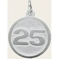MOOYE ® - Collectie Zilveren cijfer 25 rond mat-glans kettinghanger