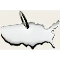 MOOYE ® - Collectie Zilveren Landkaart USA Verenigde Staten ketting hanger