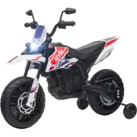 AIYAPLAY Electric Ride-on Motorcycle Kunststoff, Metall 106,5L x 56B x 80H cm Weiß