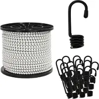 vidaXL Bungee Koorden met Haken 10 mm Zwart en Wit PP en rubber