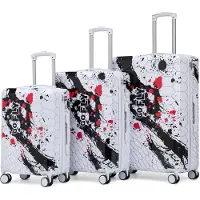 Muvano kofferset 3 delig - Hardcase Koffer - Koffer Zwart - Cijferslot - Waterdicht - 360 Graden Wielen - Vakantie - 20/24/28 Inch - 3 Stuks - Zwart