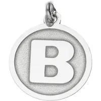 MOOYE ® - Collectie Zilveren Letter B rond mat en glans kettinghanger