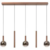 Lucide JASMINE - Hanglamp - LED Dimb. - CCT - 5x4W 2200K/3300K - Koper - Premium