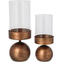 J-Line Kandelaars Jim - ijzer - brons - set van 2