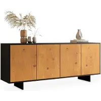 Idimex ARTO-dressoir 180 cm met 4 deuren – afwerking in zwart/eiken