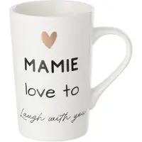 J-Line mok Mamie - porselein - wit/zwart