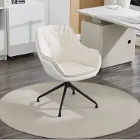 HAUSS SPOLE Bureaustoel - Draaibare Fauteuil Met Vaste Armleuningen - 360 Graden Met Automatische Terugkeer - Voor Woonkamer En Slaapkamer - Kunstleer Beige