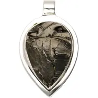 MOOYE ® - Collectie Zilveren Shungiet edelsteen punt groot hanger