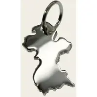 MOOYE ® - Collectie Zilveren Landkaart Frans Guyana ketting hanger