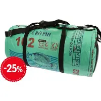 Morethanhip - Weekend- of sporttas 40 L van gerecyclede cementzakken - Jumbo L vis groen - 55 x 27 x 27 cm
