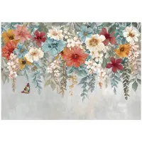 WALLARENA - Fotobehang - 400x280 cm - hangende bloemen en bladeren voor woonkamer en slaapkamer