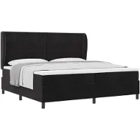 vidaXL Boxspring bed met hoofdeinde Zwart 200 x 200 cm Fluweel