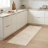 vidaXL Keuken Tapijt crèmekleurig beton 180 x 60 cm 100% Polyamide