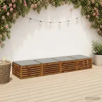 vidaXL Zitkussens SOEST 4 st 100% Polyester Grijs 60 x 60 x 3 cm