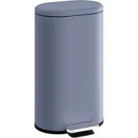 HOMCOM Trash Can-Metall, Kunststoff-36,5L x 31B x 61H cm-Grau