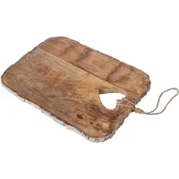 J-Line Snijplank met hart en schors - mangohout - naturel - large