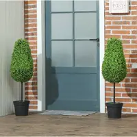 MODFU - Kunstplant - Buxus - 90 Cm - 2 Stuks - In Pot - Groen