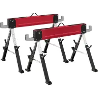HOMCOM Zaagbokken-Metaal, EVA-116L x 64B x 64-81H cm-Rood