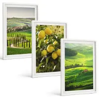 Coloray 3-Delige Schilderij Set - Italiaanse Landschappen Met Citrusbomen En Groene Heuvels - 40 x 60 - Stijlvolle Muurdecoratie - Slaapkamer - Decoratieve Schilderijen