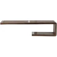 J-Line Wandrek met latten - gerecycled hout - donkerbruin - large