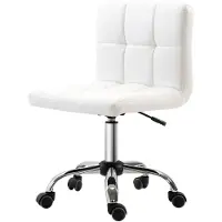 HOMCOM bureaustoel, ergonomische bureaustoel zonder armleuningen voor kantoor, wit