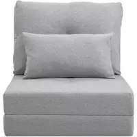 HOMCOM -Schlafsessel-Leinen, Metall-80L x 60B x 56H cm-Grau