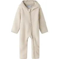 Name it BABY teddy jumpsuit met backprint - beige Meisjes Polyester Capuchon - maat 56