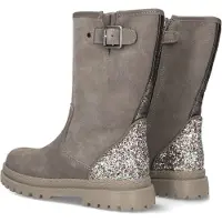 Shoesme suède laarzen met profielzool en glitters - taupe Bruin - maat 34