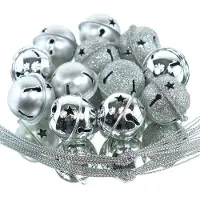 Décoris Kerstbelletjes | | 12 stuks (Ø 3 cm, Metaal, Zilver)