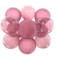 Kaemingk Kerstballen Oudroze Transparant-Mat Ø 6 cm - Set van 6