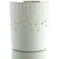 Gasper waxinelichthouder Falling Stars sterrenregen wit 8 cm glas