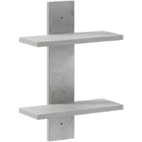 vidaXL Wandplank Betongrijs 30 x 13.5 x 43 cm Bewerkt hout