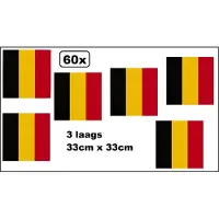 Wefiesta 60 stuks Servetten Belgie 33cm x 33cm - 3 laags - Servet diner eten knoeien restaurant WK 2026 BBQ thema feest verjaardag feest