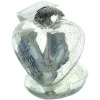 Kaemingk Kerstbal Hartvorm Craquele Zilverkleurig 7,5 cm - glas