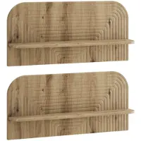 vidaXL Wandplank 2 st Artisanaal eiken 80.5 x 13.5 x 37.5 cm