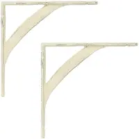 vidaXL Wandplankbeugels 2 st Antiek wit 14,5 x 14,5 x 3,5 cm Staal